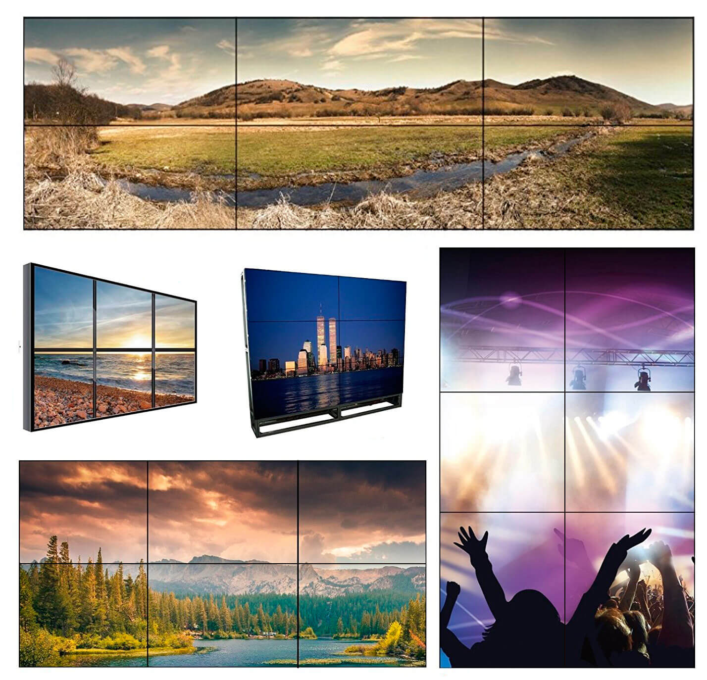 Soporte para seis monitores o televisores pantalla plana Soporte para seis monitores o televisores pantalla plana videowall